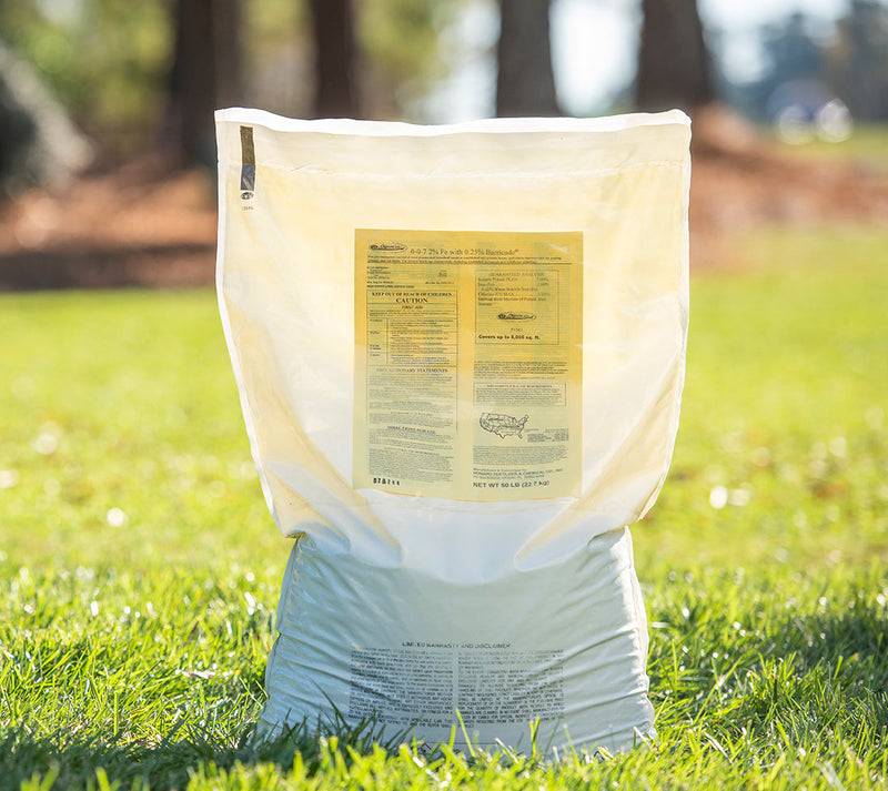 50 lb bag of 0-0-7 pre-emergent granular herbicide to prevent weeds from germinating