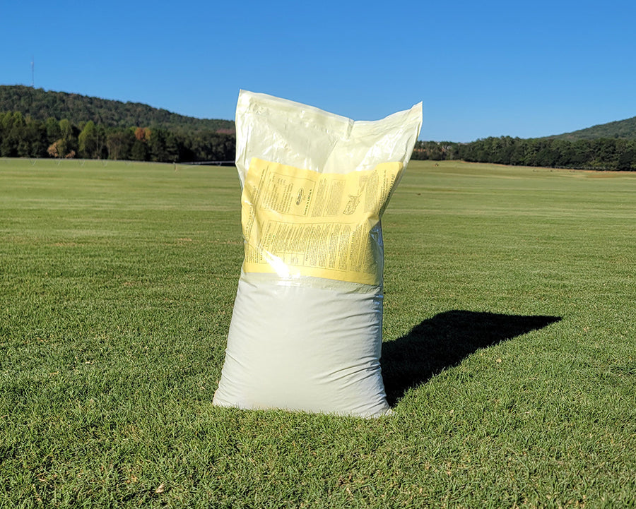 25 lb bag of 16-4-8 pre-emergent granular herbicide to prevent weeds from germinating