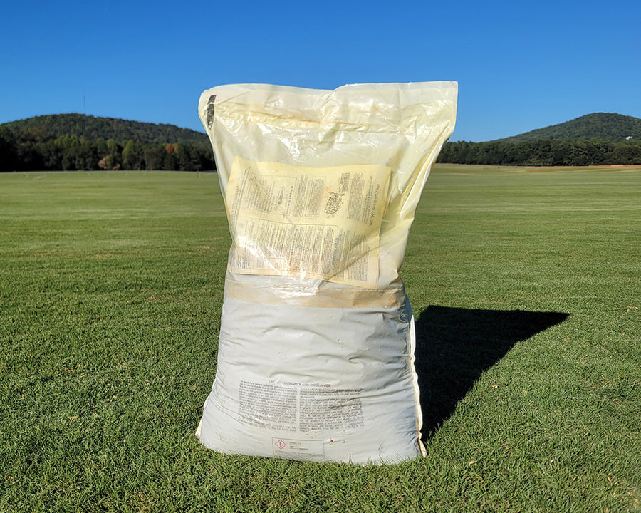 20 lb bag of 16-4-8 pre-emergent granular herbicide to prevent weeds from germinating