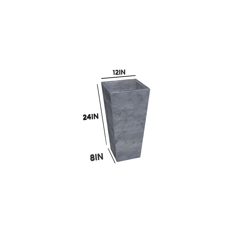 Tapered Steel Planter Box (12" L x 12" W x 24" H)