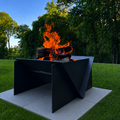 The Edge Right Fire Pit | Modern Steel Design | Precision Built | Long Burning