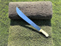 a machete with sod roll for cutting sod pieces rolls and slaps when installing sod
