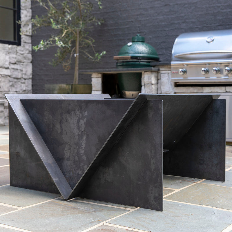 The Edge Right Fire Pit | Modern Steel Design | Precision Built | Long Burning