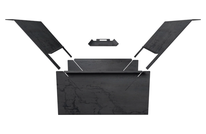 Exploded view of the five fire pit pieces