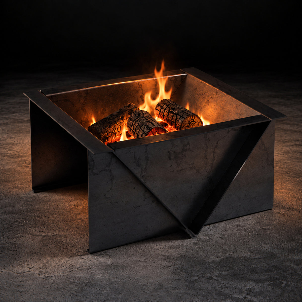 Bonfire burning at night