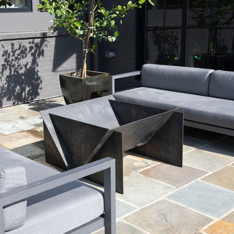 The Edge Right Fire Pit | Modern Steel Design | Precision Built | Long Burning