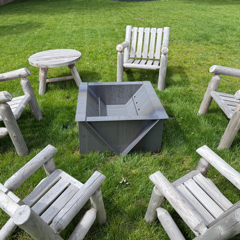 The Edge Right Fire Pit | Modern Steel Design | Precision Built | Long Burning