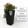 Tapered Steel Planter Box (15" L x 15" W x 30" H)